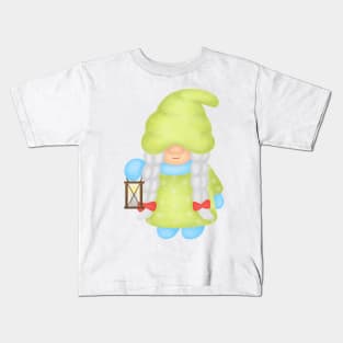 Sweet gnome walks with lantern Kids T-Shirt